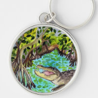 Everglades Aquarelle Crocodile Alligator Floride