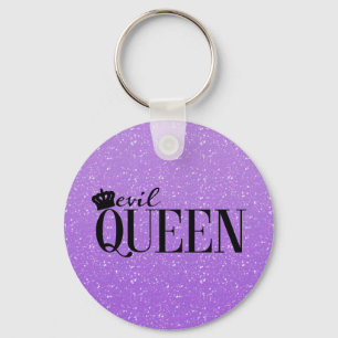 Porte-clés EVIL QUEEN Pailleté Violet Glam