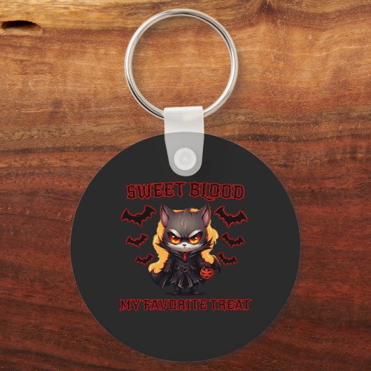 Porte-clés Evil Vampire Chat Halloween Citrouille Chat Éffray (Recto)