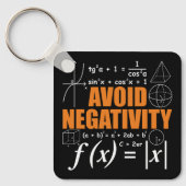 Porte-clés Évitez la Négativité Funny Math Mathématicien ense (Recto)