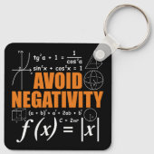 Porte-clés Évitez la Négativité Funny Math Mathématicien ense (Dos)