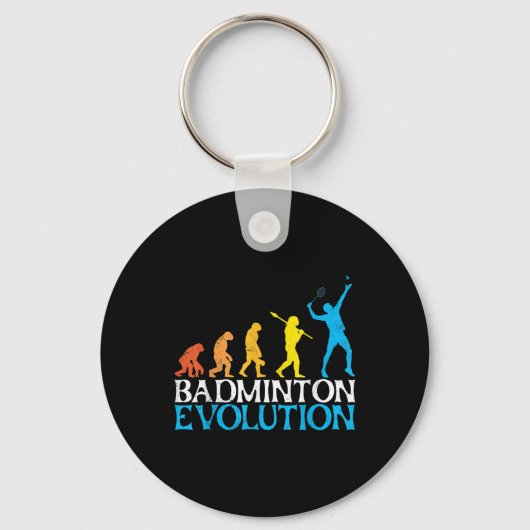 Porte-clés Évolution de badminton Singe Joueur de badminton B (Recto)