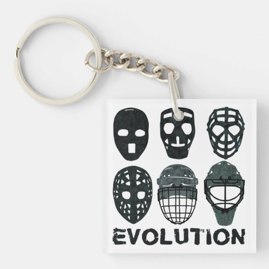 Porte-clés Évolution du masque de gardien de hockey (Devant)