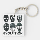 Porte-clés Évolution du masque de gardien de hockey (Dos)