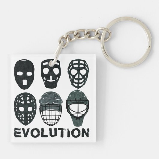 Porte-clés Évolution du masque de gardien de hockey (Dos)