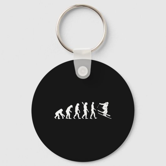 Porte-clés Évolution du ski Skieur drôle Ski freestyle Hiver (Recto)