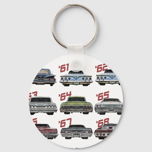 Porte-clés Evolution of the 60s Impala,1960,Hot Rod,Muscle Ca (Recto)