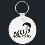 Porte-clés Evolution Skydiving né à voler<br><div class="desc">Evolution Skydiving Parachute saut Parachutiste mouche Parachutiste Parapente symbole de sport né volant</div>