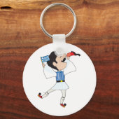 Porte-clés Evzone grecque danse avec drapeau (Recto)