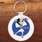 Porte-clés Evzone grecque danser avec Drapeau OPA! (Recto)