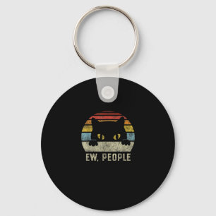 Porte-clés Ew Personnes Retro Chat Drôle Vintage Anti Social