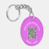 Porte-clés Exemple de code QR et de Porte - clé de texte pers (Devant gauche)