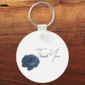 Porte-clés Exemple de Rose bleu de la marine Merci de Mariage (Verso)