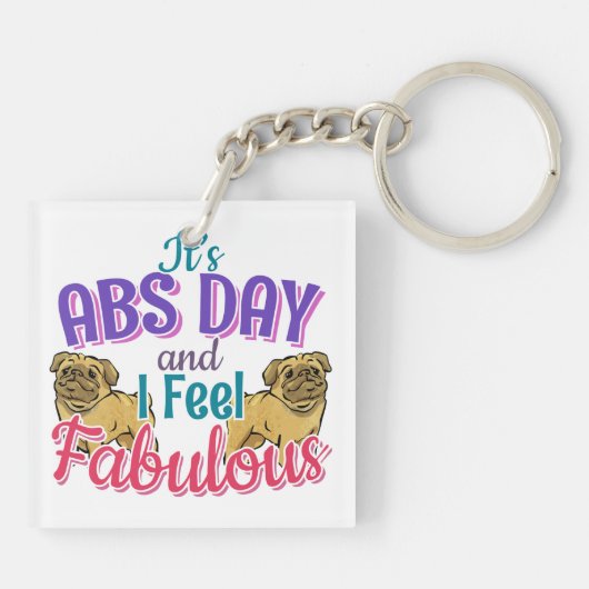 Porte-clés Exercice Abs Day Core - Amoureux des chiens Carlin (Dos)