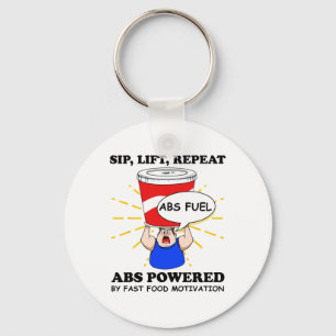 Porte-clés Exercice drôle des abdos Fast Food Gym Workout Bod