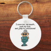 Porte-clés Exercice, poussée, humour de saut (Recto)