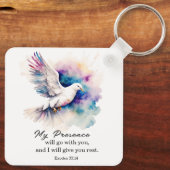 Porte-clés Exode 33:14 Ma présence ira avec vous la Bible (Verso)