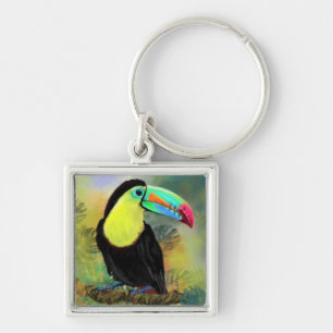 Porte-clés Exotic Tropical Toco Toucan Bird - Painting Migned