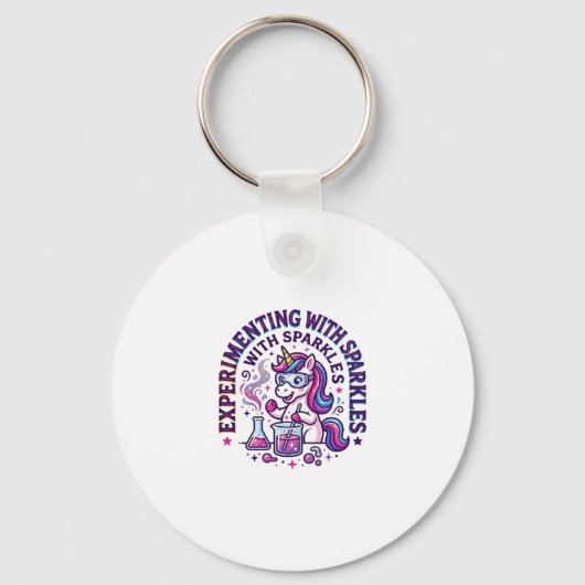 Porte-clés Expérience de licorne avec publicité coupée en sci (Recto)