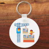 Porte-clés Exploitant De Grue Et Travailleur De Construction (Recto)