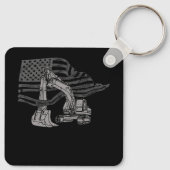 Porte-clés Exploitant d'équipement lourd Excavateur US Indepe (Dos)