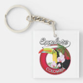 Porte-clés Explorer le logo rétro de Colombie (Devant)