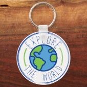 Porte-clés explorer le monde autocollant voyage (Recto)