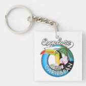 Porte-clés Explorez la zone de voyage des Caraïbes. (Devant)