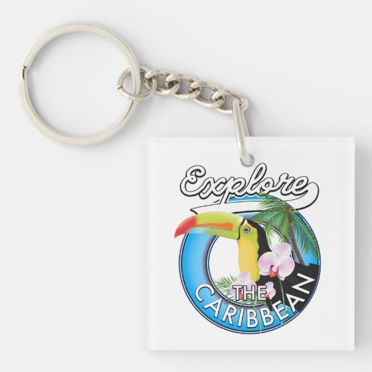 Porte-clés Explorez la zone de voyage des Caraïbes. (Devant)
