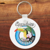 Porte-clés Explorez la zone de voyage des Caraïbes. (Recto)