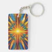 Porte-clés Explosion de soleil abstraite (Dos)