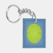Porte-clés Explosion de soleil géométrique moderne - Vert cit (Devant gauche)