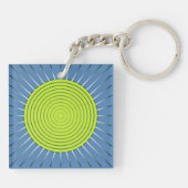 Porte-clés Explosion de soleil géométrique moderne - Vert cit (Dos)