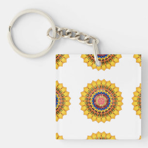 Porte-clés Explosion solaire dorée