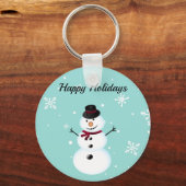 Porte-clés Extraordinaire, Cool, Blue Christmas Snowman (Recto)