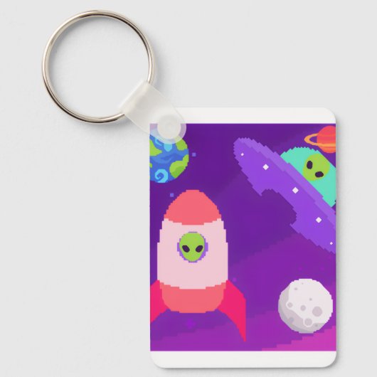 Porte-clés extraterrestres dans l'espace (Recto)