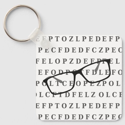Porte-clés Eye Test Chart and Specs Monogram Optician (Recto)