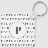 Porte-clés Eye Test Chart and Specs Monogram Optician (Dos)