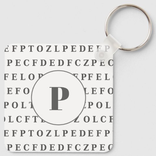 Porte-clés Eye Test Chart and Specs Monogram Optician (Dos)