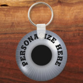 Porte-clés Eyeball gris argent noir lunatique (Recto)