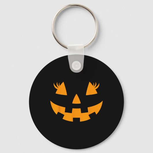 Porte-clés Eyelashes Jack-o'-lantern Face Citrouille Hallowen (Recto)