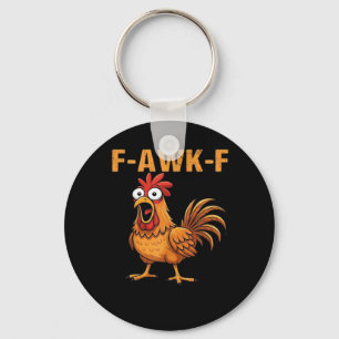 Porte-clés F-Awk-F Poulet F-Caw-F Coq Drôle Humour Mème