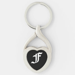 Porte-clés "F" Black Heart Keychain
