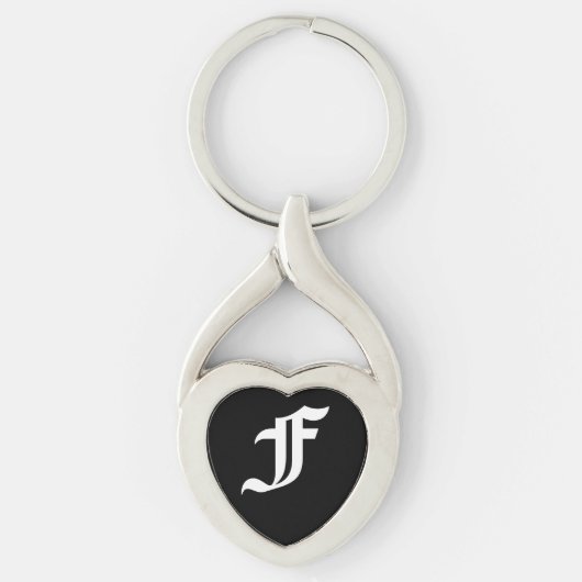 Porte-clés "F" Black Heart Keychain (Devant)