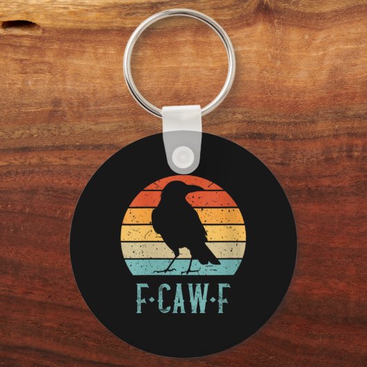 Porte-clés F-caw-f Black Crow Black Bird Retro Sunset (Recto)
