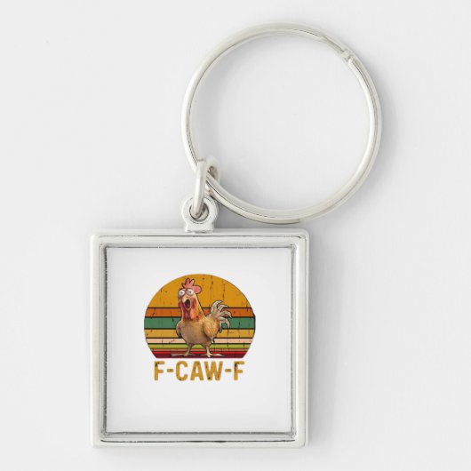 Porte-clés F-Caw-F Chicken Humor Essential Minimal Clean (Devant)