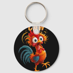 Porte-clés F-caw-f Coq Drôle Poulet Pun Humour Ferme Fcawf