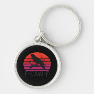 Porte-clés F-Caw-F Corbeau Drôle Classique Minimaliste Propre