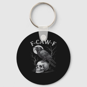 Porte-clés F-Caw-F Corbeau Oiseau Rétro Vintage Gothique Lune
