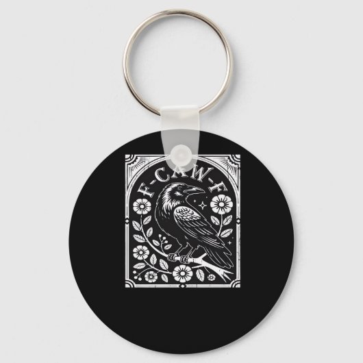 Porte-clés F-Caw-F Crow Aesthetic Casual (Recto)